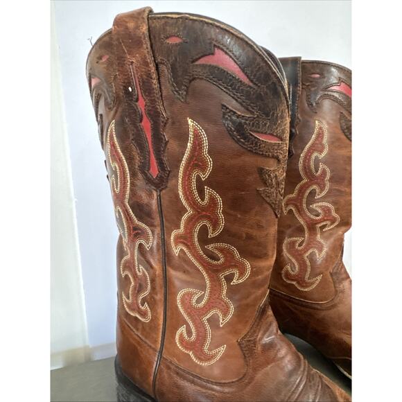 Ariat 10010937 Brown Leather Square Toe Cowboy Boots ATS . Men\'s Size 9 C EUC main image 7
